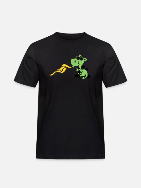 dragon spits fire - Männer Workwear T-Shirt - Schwarz