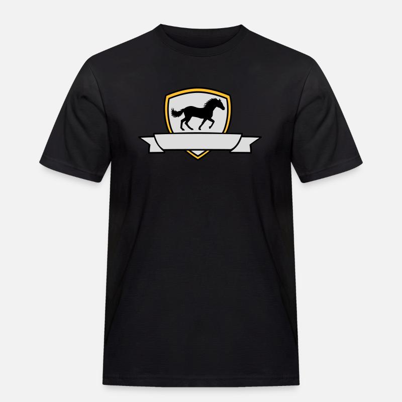 Banner Pferd Wappen Schild - Männer Workwear T-Shirt - Schwarz