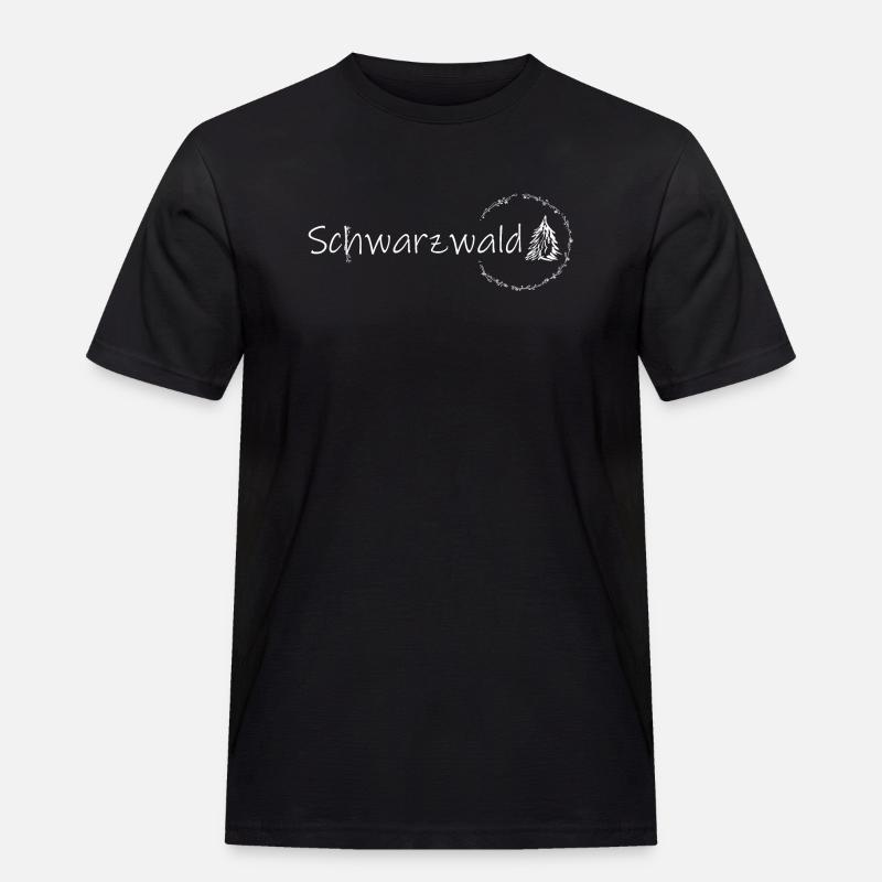 Blumen Schwarzwald Baum Geschenkidee Geschenk - Männer Workwear T-Shirt - Schwarz