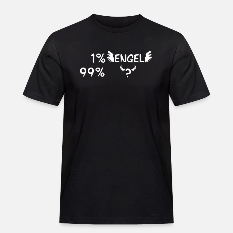 Engel oder Teufel - Männer Workwear T-Shirt - Schwarz