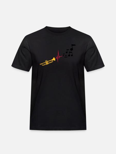 Notes Heartbeat Trumpet - Men's Workwear T-Shirt - black
