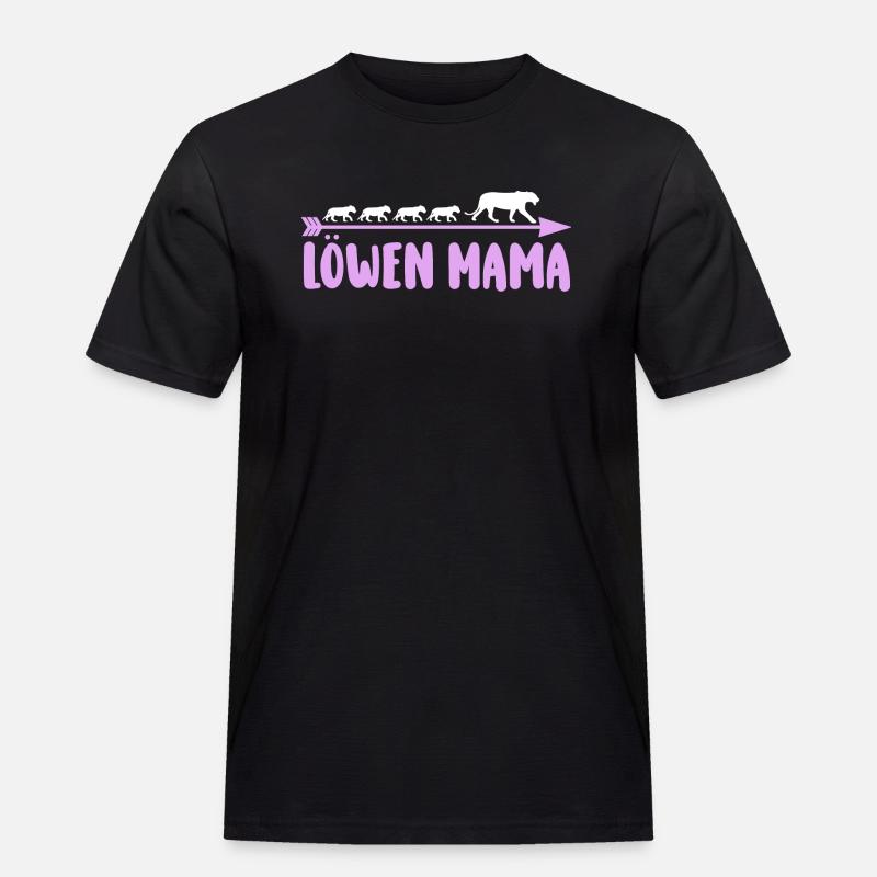 Mutter Löwen Mama - Männer Workwear T-Shirt - Schwarz