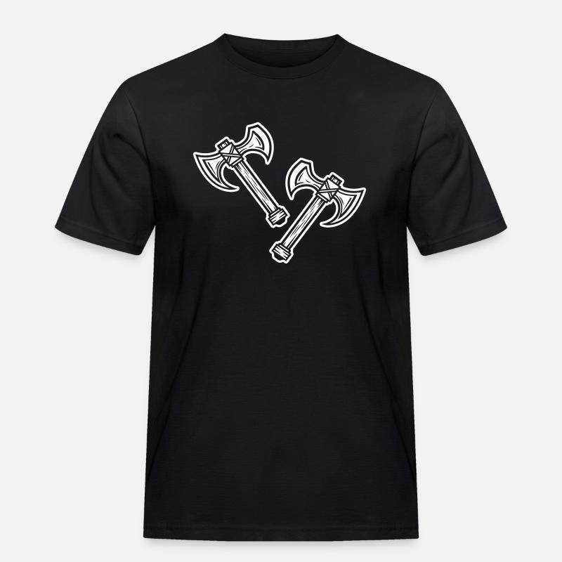 Axt Element - Männer Workwear T-Shirt - Schwarz