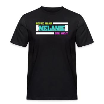 Gift for Melanie - Men's Workwear T-Shirt - black - Front - AI Model Male 178 light (178cm)