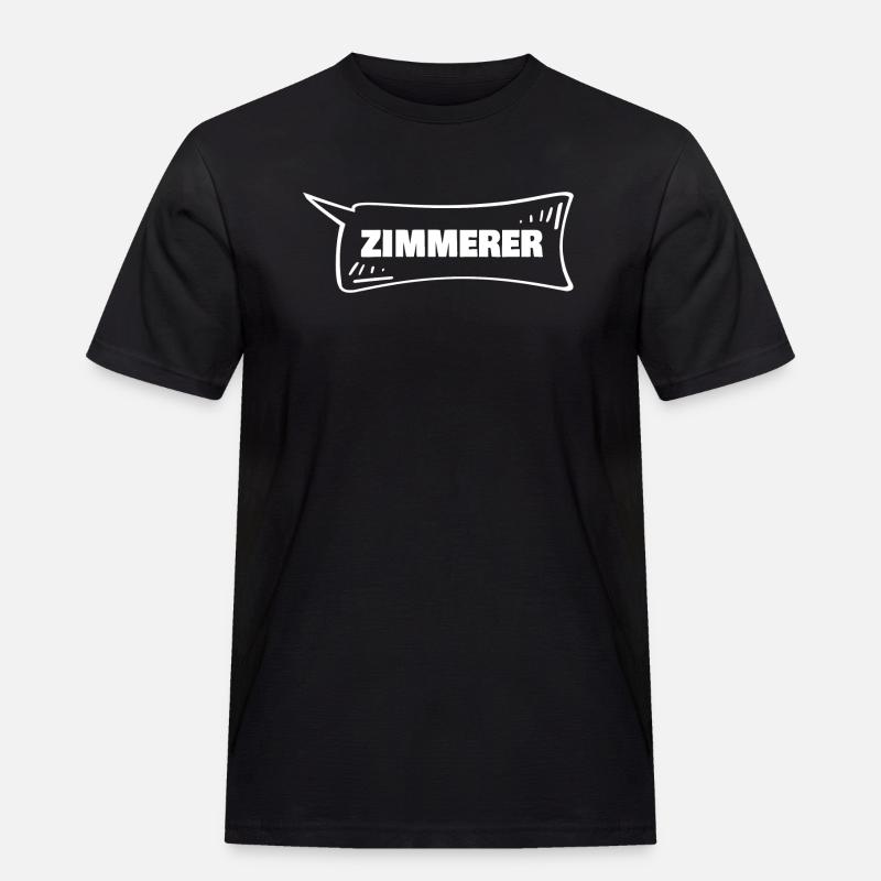 Sprechblase Zimmerer - Männer Workwear T-Shirt - Schwarz