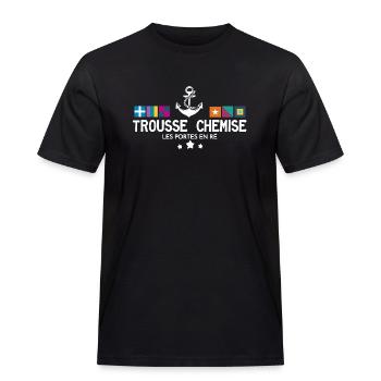 Trousse Chemise Les Portes en Ré - T-shirt Workwear homme - noir - Devant - AI Model Male 178 light (178cm)