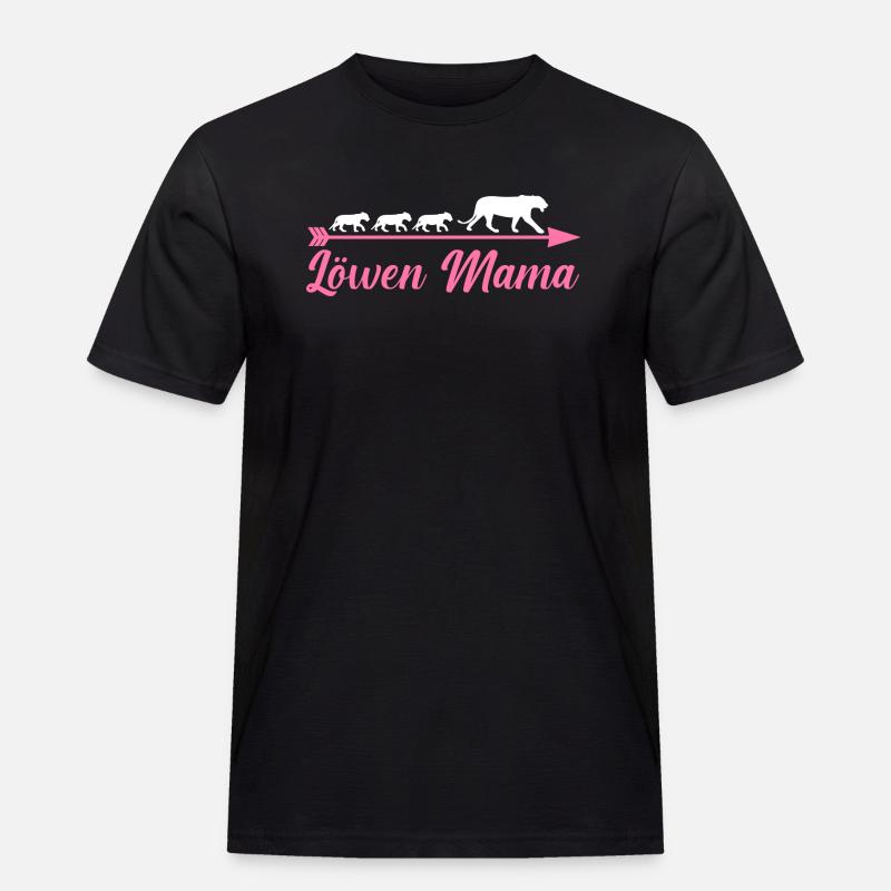 Mutter Löwen Mama - Männer Workwear T-Shirt - Schwarz