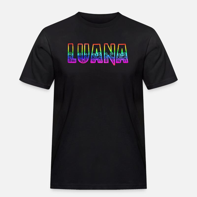 luana rs regenbogen - Männer Workwear T-Shirt - Schwarz