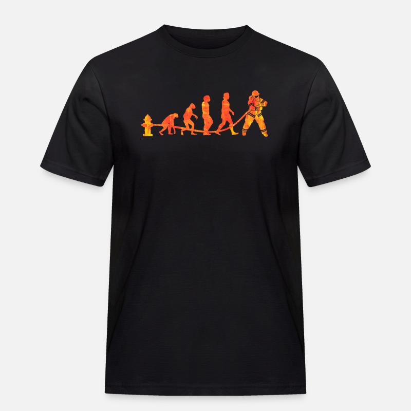 Feuerwehr Evolution - Feuer löschen - Männer Workwear T-Shirt - Schwarz