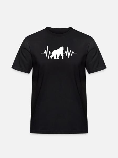 Orangutan Heartbeat - Men's Workwear T-Shirt - black