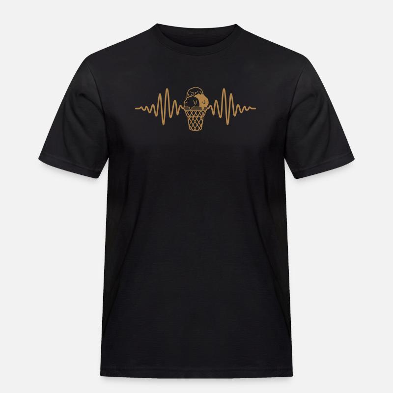 Herzschlag Eiscreme 3 Eiskugeln - Männer Workwear T-Shirt - Schwarz