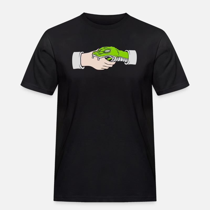 Greeting Handshake Snake Bites - Men's Workwear T-Shirt - black