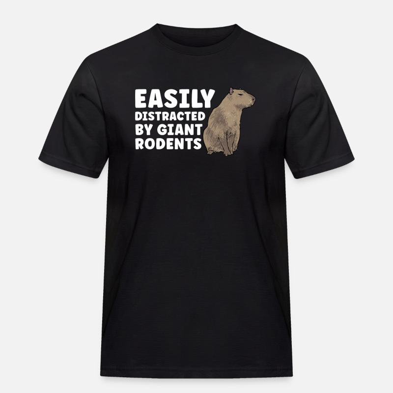 Capybara Nagetier - Männer Workwear T-Shirt - Schwarz