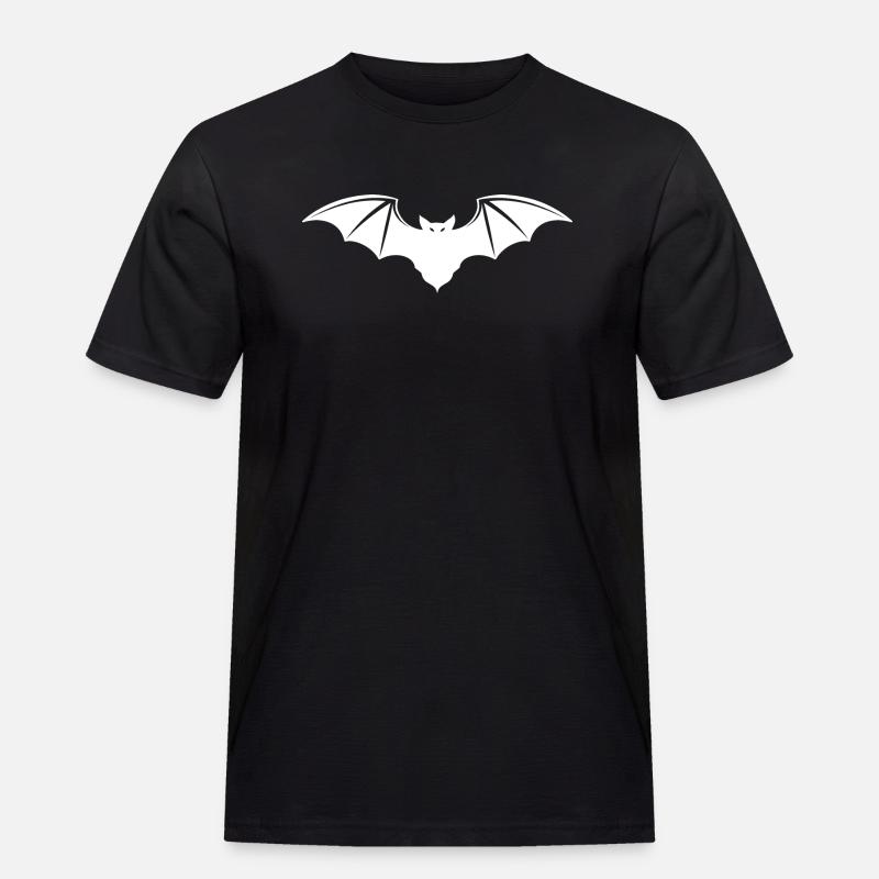 Fledermaus - Männer Workwear T-Shirt - Schwarz