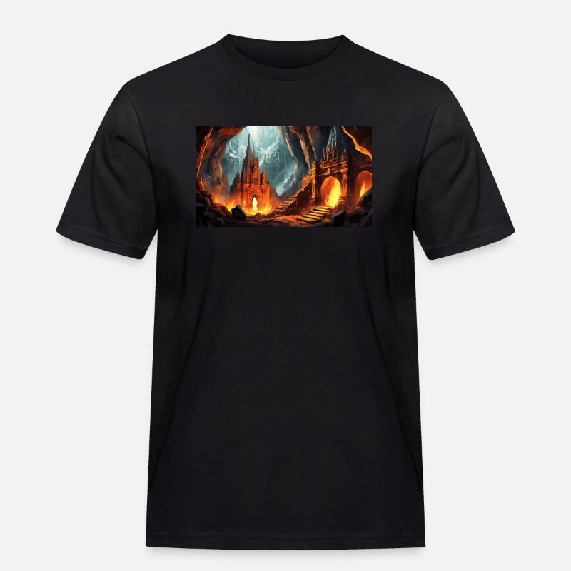 wunderschöne mythische Orte – Avalon - Männer Workwear T-Shirt - Schwarz
