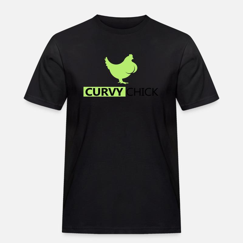 Curvy Chick - Männer Workwear T-Shirt - Schwarz