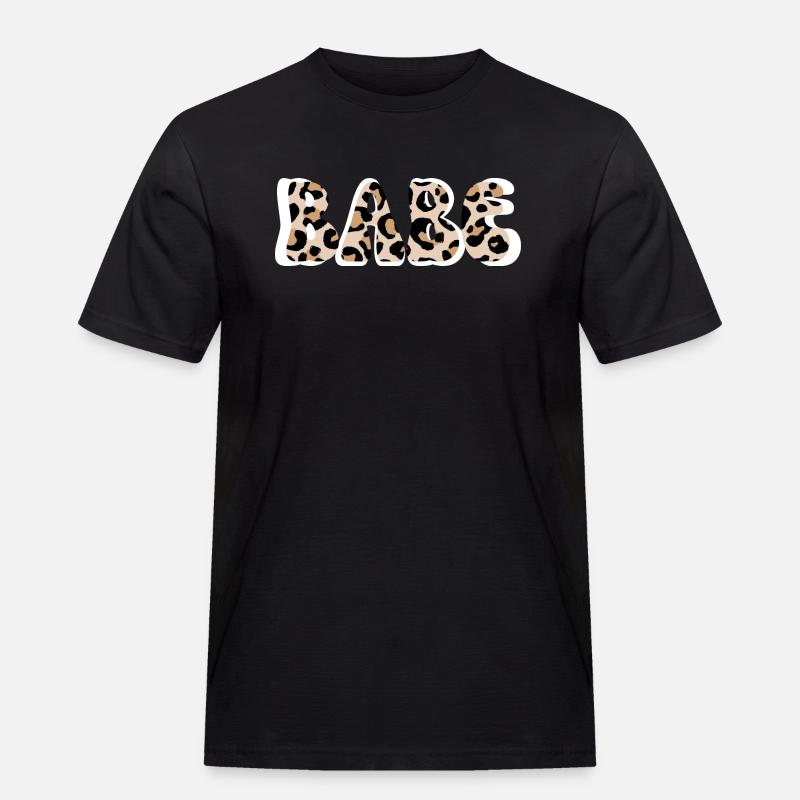 Babe Leopard - Brautgespann - Männer Workwear T-Shirt - Schwarz