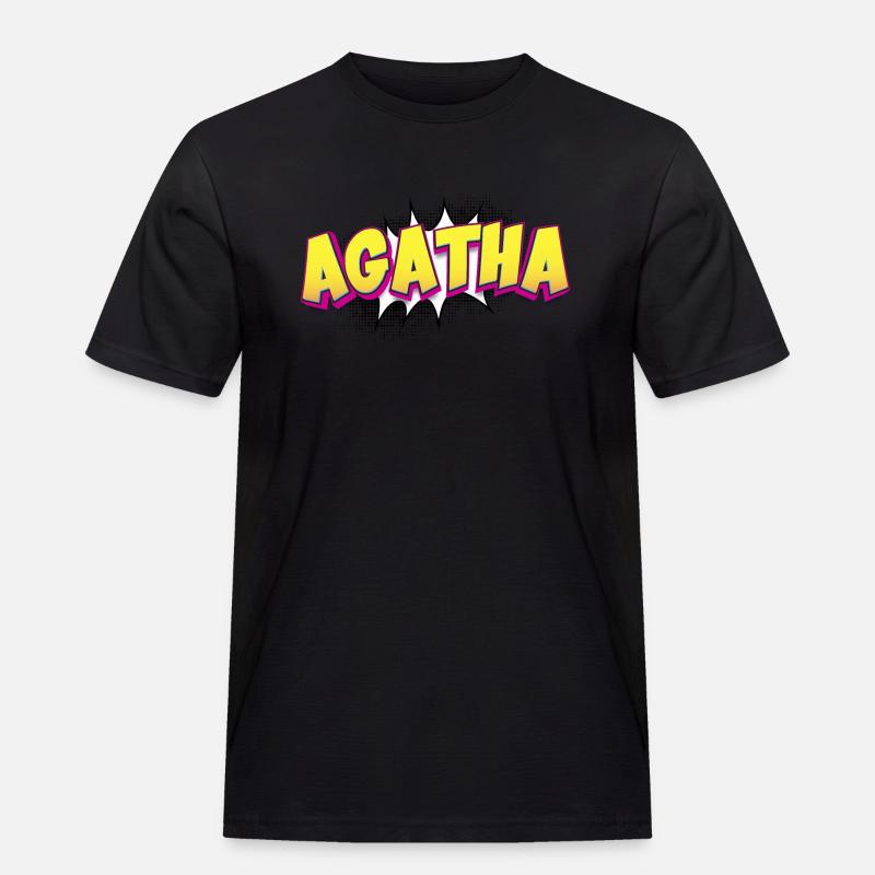 Agatha benutzerdefinierter Name Comic-Stil Pop-Art, - Männer Workwear T-Shirt - Schwarz