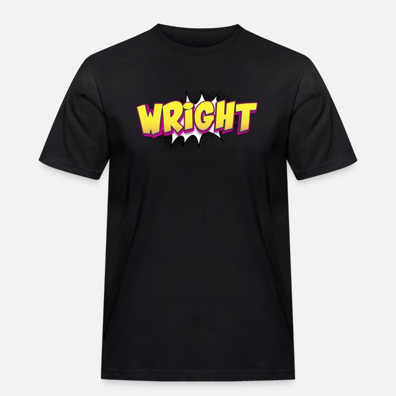 Wright benutzerdefinierter Name Comic-Buch-Stil Pop-Art, - Männer Workwear T-Shirt - Schwarz