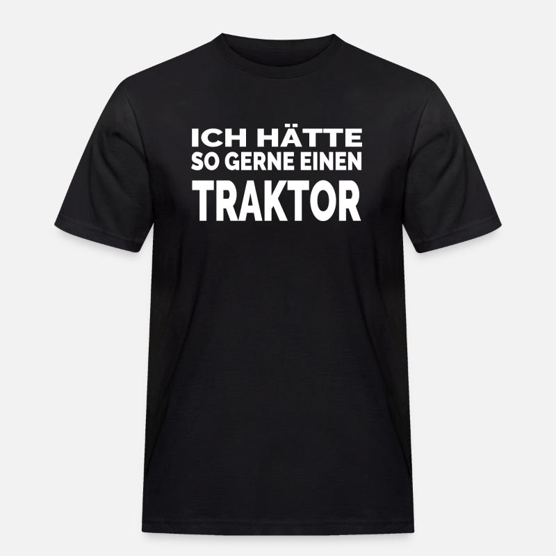 Traktor - Männer Workwear T-Shirt - Schwarz
