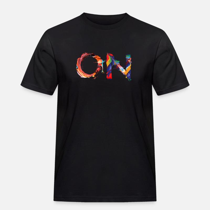 ON – Abstraktes Farbdesign mit Statement-Power - Männer Workwear T-Shirt - Schwarz