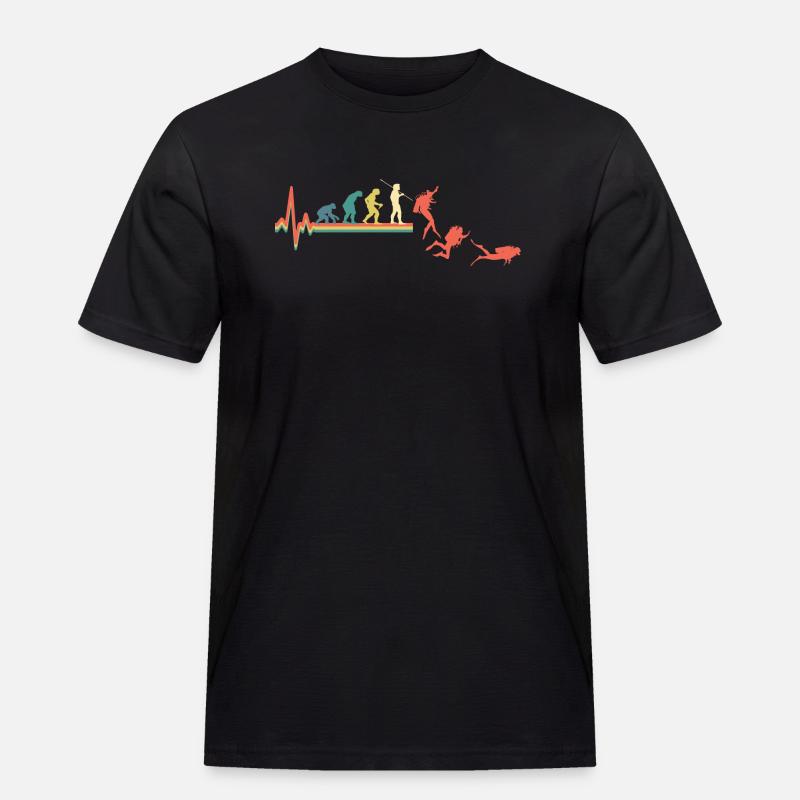 Taucher Tauchen Evolution Retro - Männer Workwear T-Shirt - Schwarz