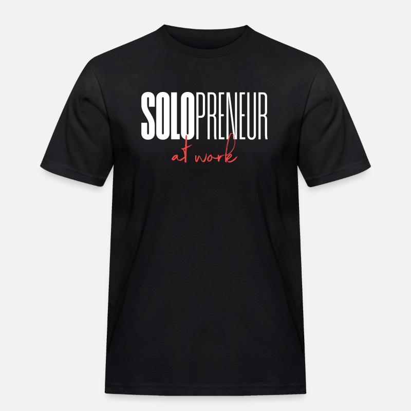 Solopreneur at work - Männer Workwear T-Shirt - Schwarz