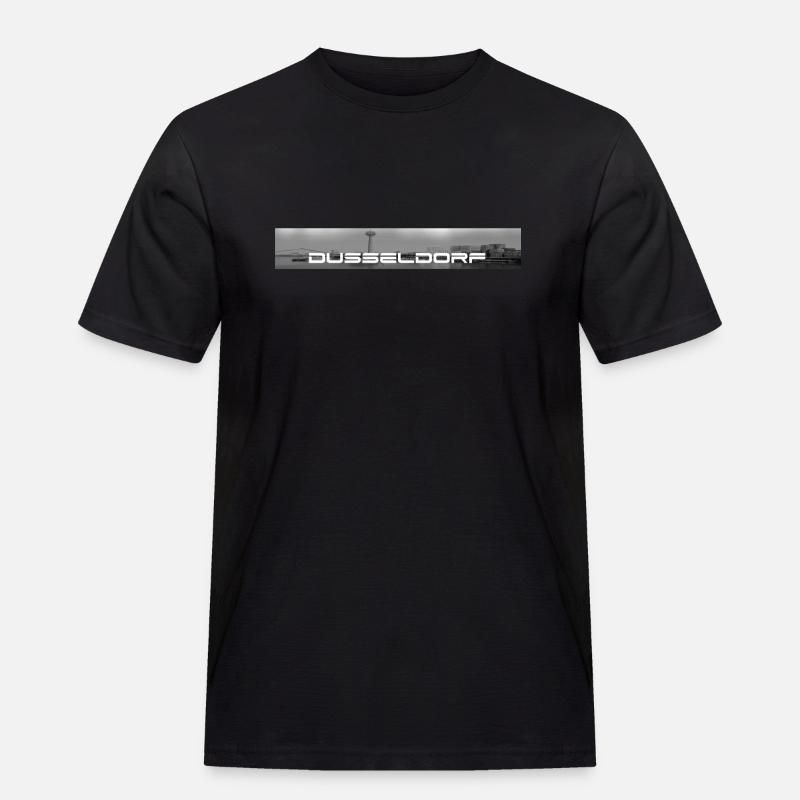 Düsseldorf - Männer Workwear T-Shirt - Schwarz