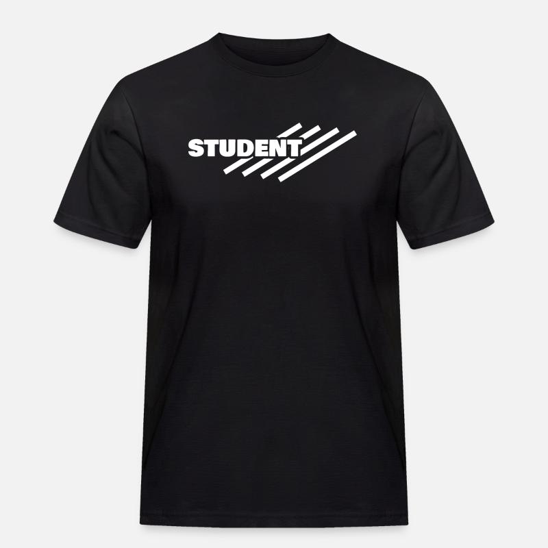 Student als Arbeitsplatz - Männer Workwear T-Shirt - Schwarz