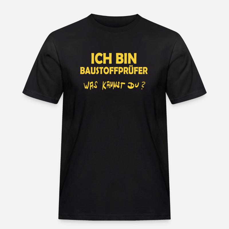 Baustoffprüfer - Männer Workwear T-Shirt - Schwarz