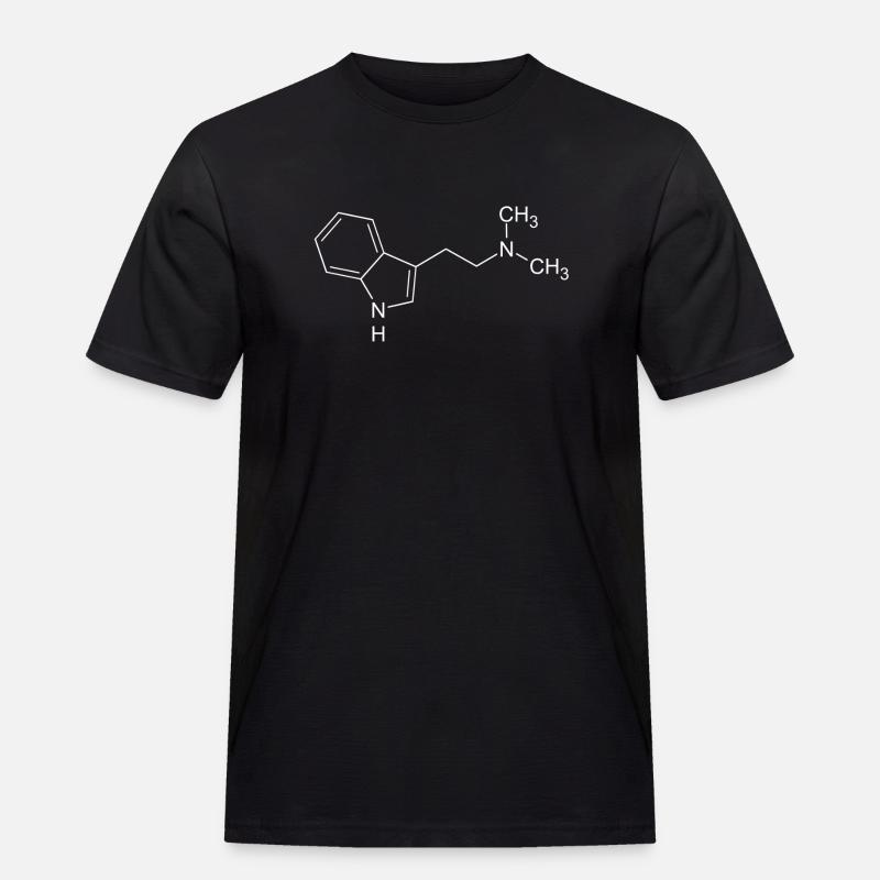DMT Dimethyltryptamin Strukturformel - Männer Workwear T-Shirt - Schwarz