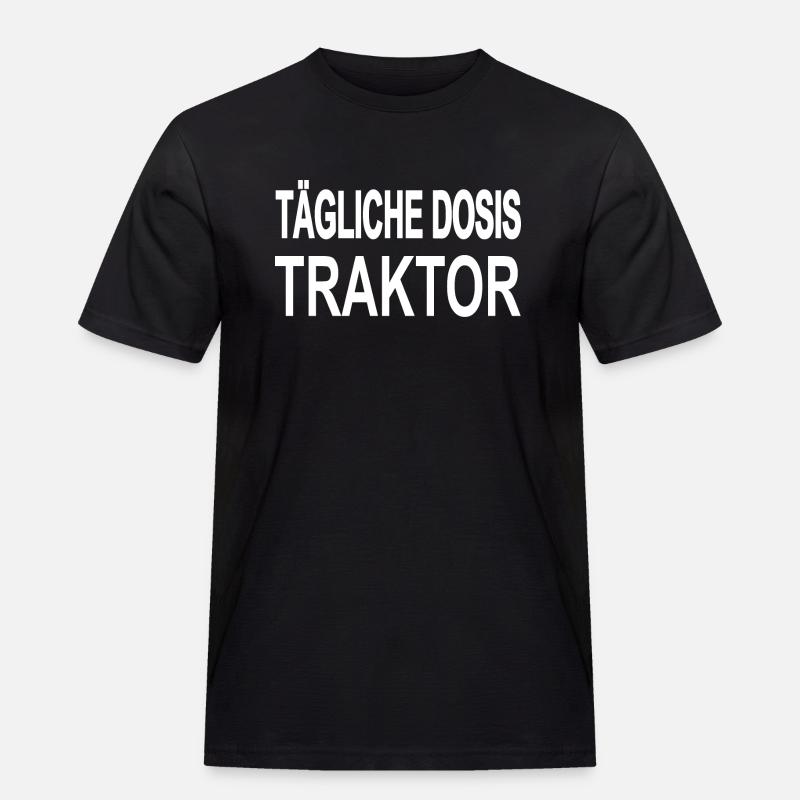 Traktor - Männer Workwear T-Shirt - Schwarz