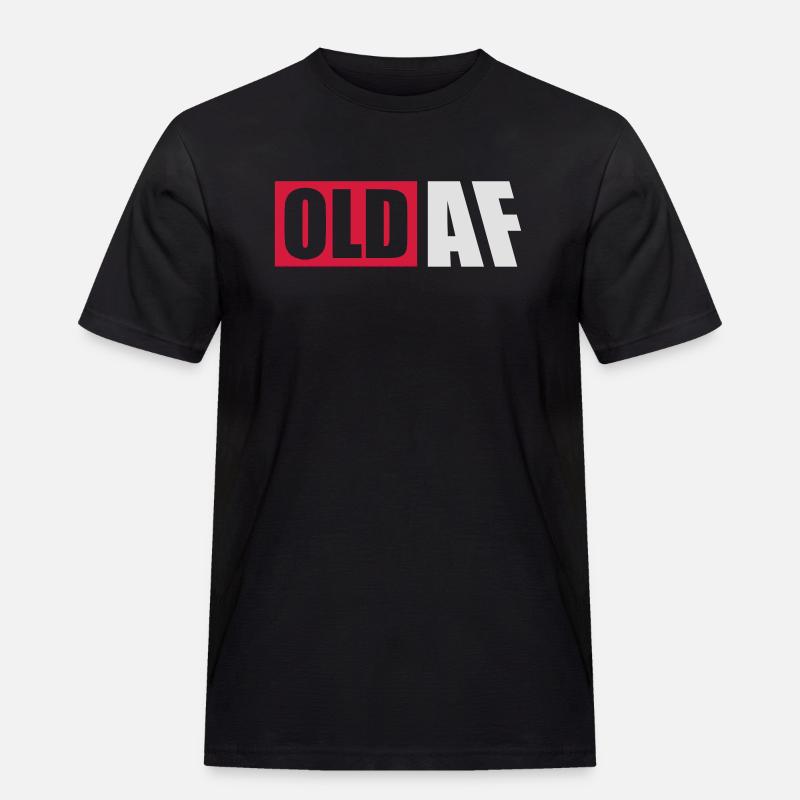 old AF Text Logo - Männer Workwear T-Shirt - Schwarz