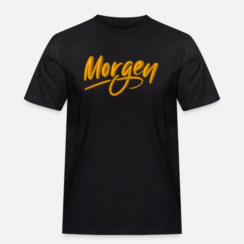 Morgen - Männer Workwear T-Shirt - Schwarz