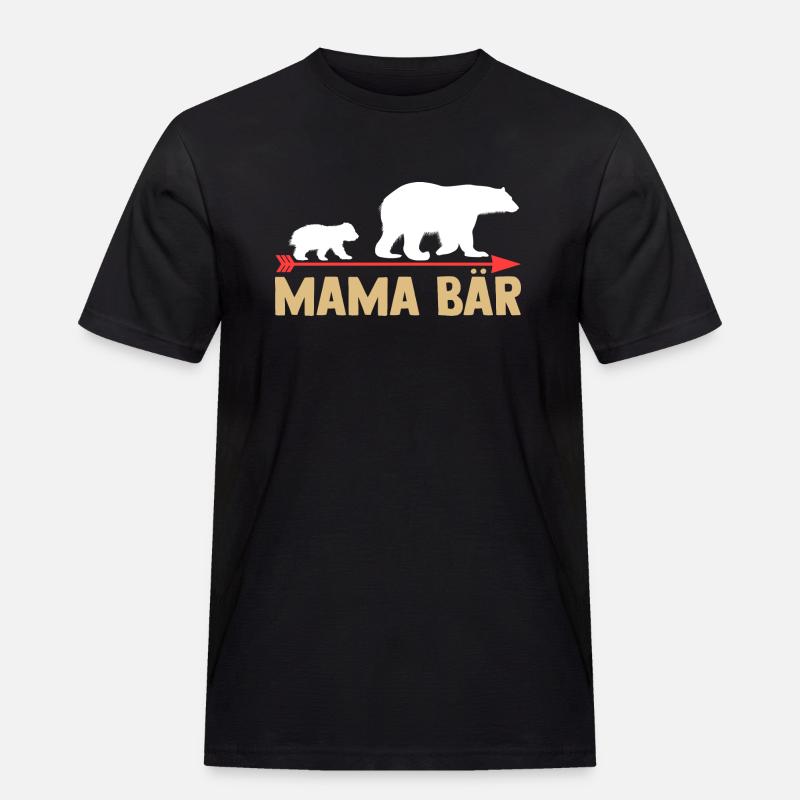 Mutter Mama Bär - Männer Workwear T-Shirt - Schwarz