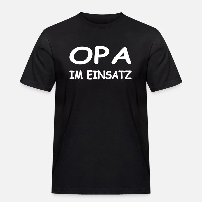 Opa - Männer Workwear T-Shirt - Schwarz