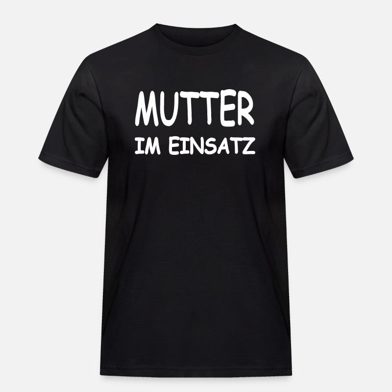 Mutter - Männer Workwear T-Shirt - Schwarz