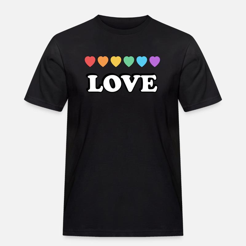 Love Rainbow Hearts - Men's Workwear T-Shirt - black