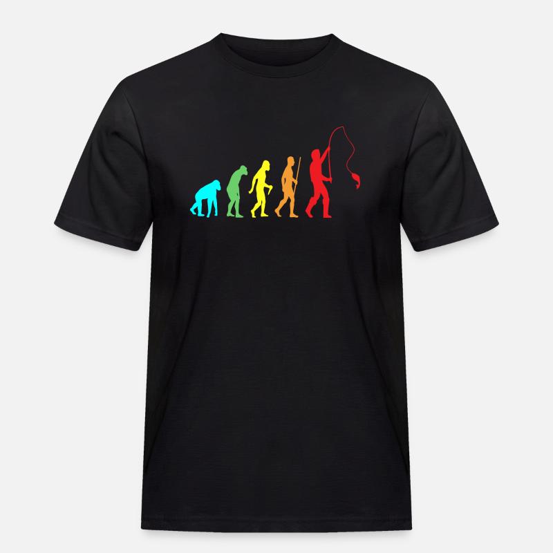 Angler Evolution - Männer Workwear T-Shirt - Schwarz