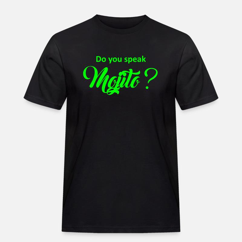 Sprichst du Mojito? - Männer Workwear T-Shirt - Schwarz