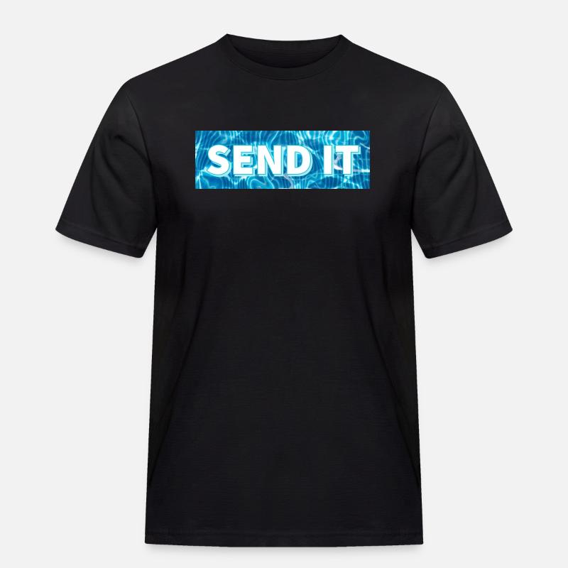 SEND IT Boxlogo - Männer Workwear T-Shirt - Schwarz