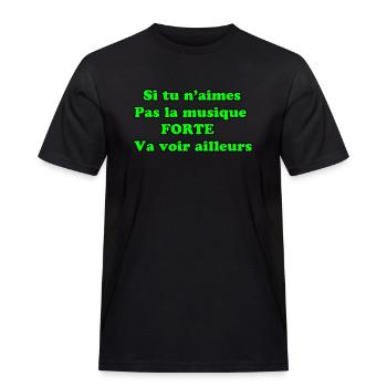 Citation musique forte ou rien vert - T-shirt Workwear homme - noir - Devant - AI Model Male 178 light (178cm)