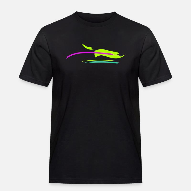 Pinsel Strich Design - Männer Workwear T-Shirt - Schwarz