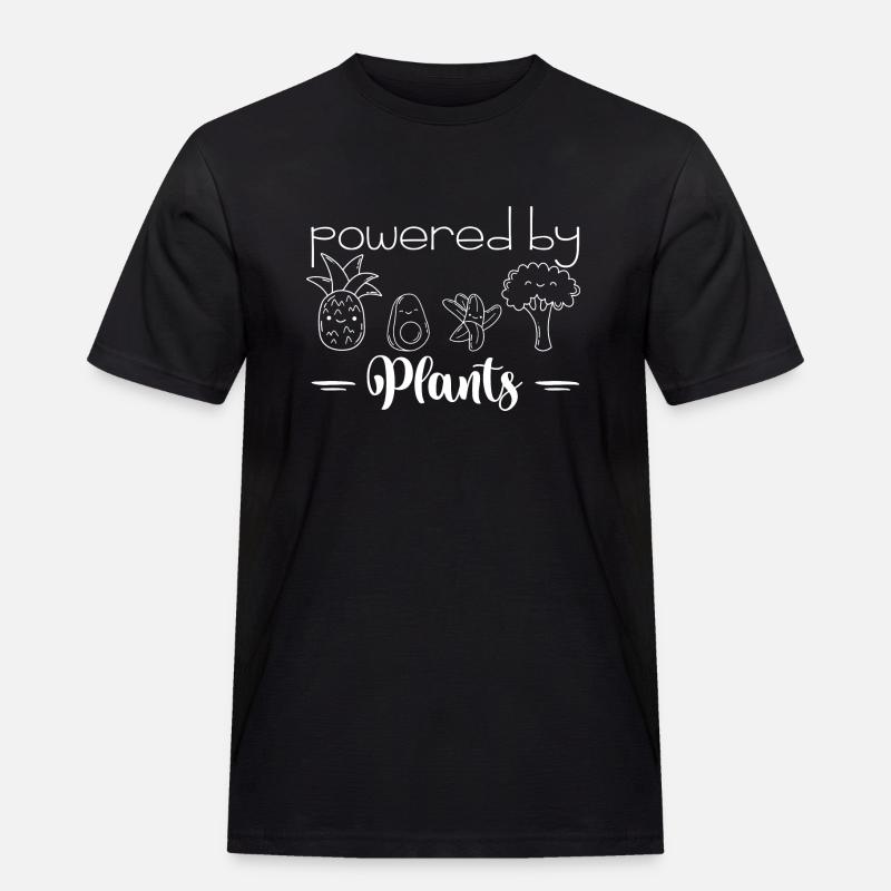 powered by plants - Männer Workwear T-Shirt - Schwarz