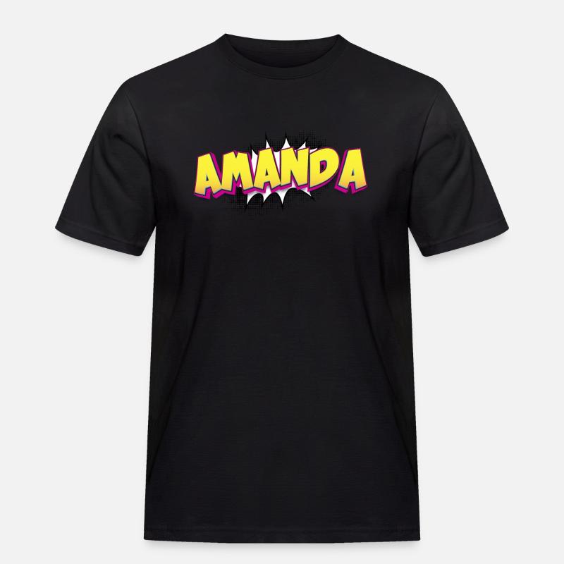 Amanda benutzerdefinierter Name Comic-Stil Pop-Art, - Männer Workwear T-Shirt - Schwarz