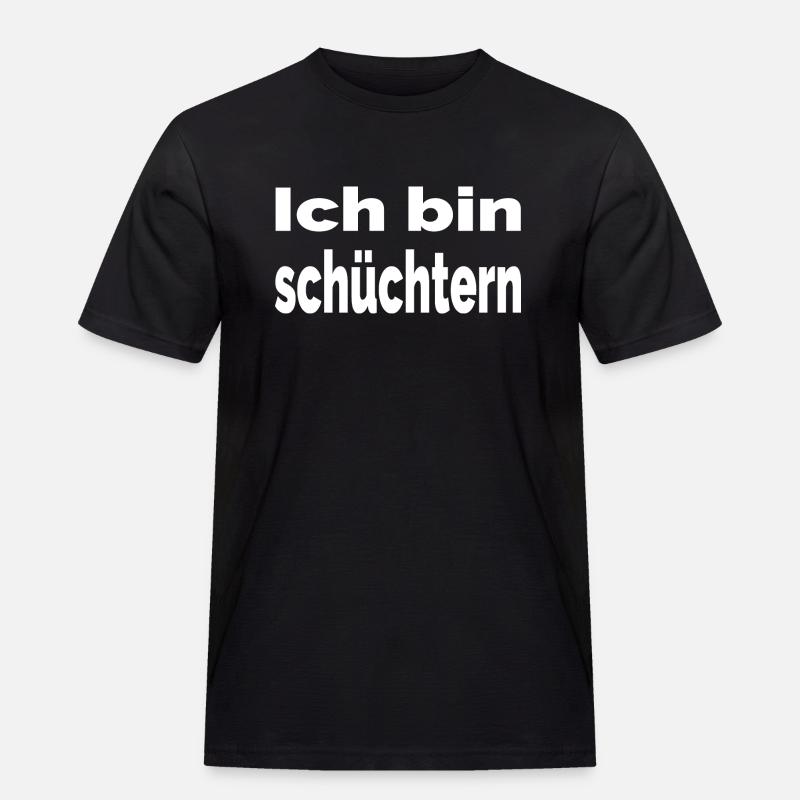 Schüchtern - Männer Workwear T-Shirt - Schwarz
