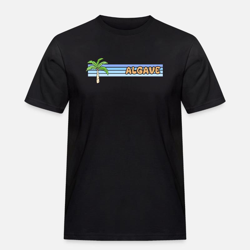 Algave als Urlaub - Männer Workwear T-Shirt - Schwarz