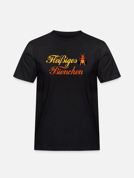 Fleißiges-Bienchen + Biene seitlich - Männer Workwear T-Shirt - Schwarz