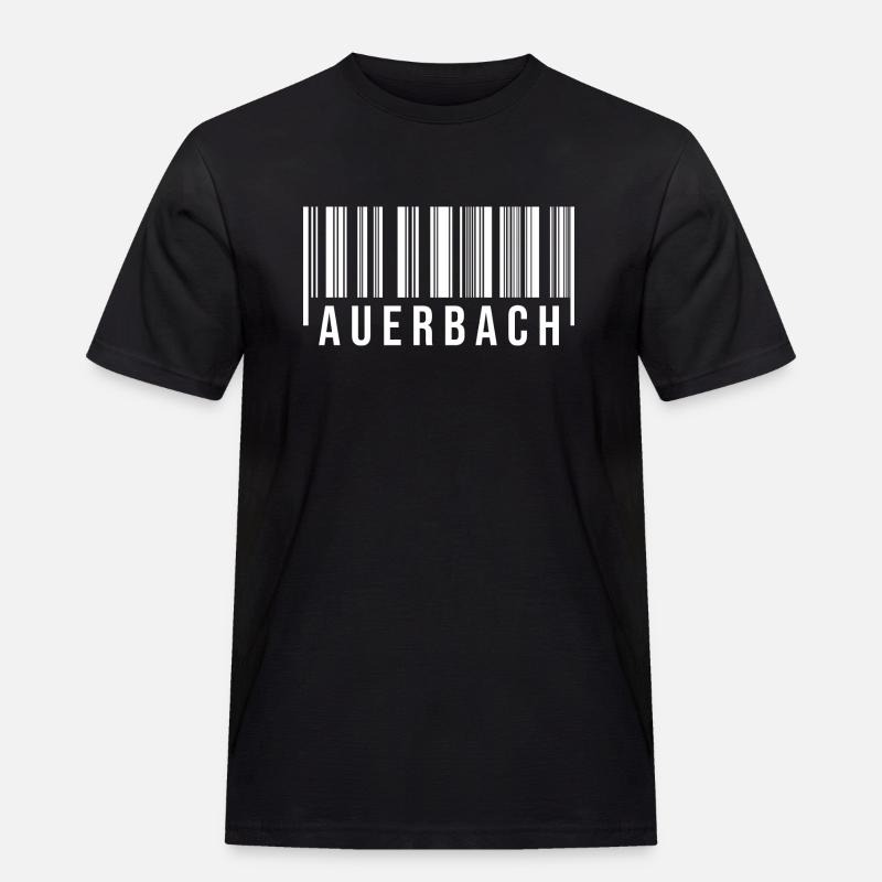 Erzgebirge Strichcode Auerbach - Männer Workwear T-Shirt - Schwarz