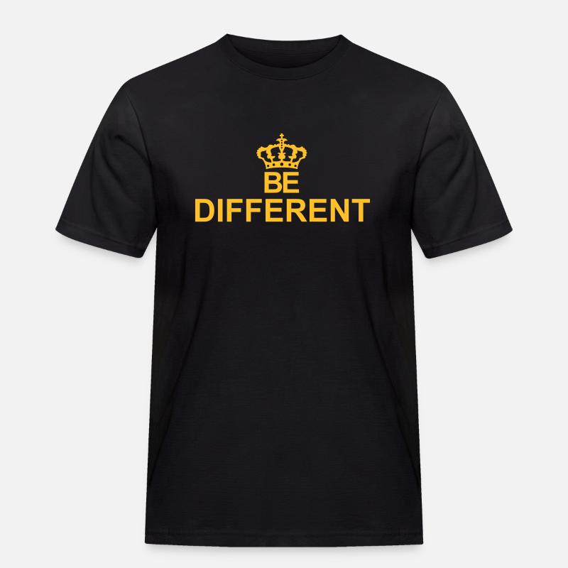 Be different Logo Design - Männer Workwear T-Shirt - Schwarz